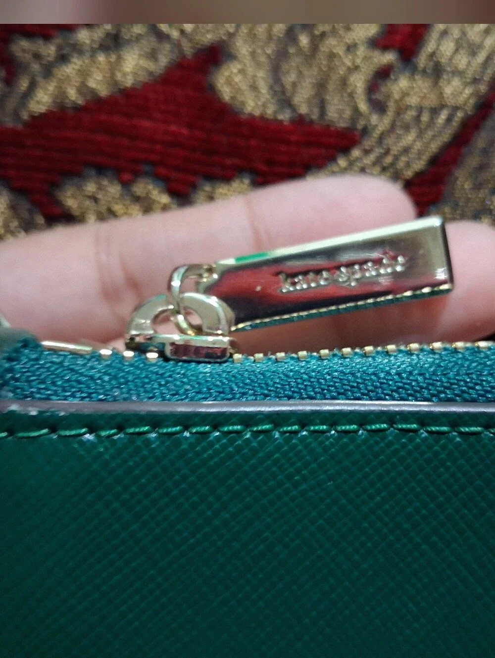kate spade Green Leather Crossbody Bag with Front Zip Pocket